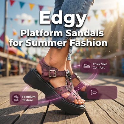 👠 Vkročte do odvážného letního stylu – Dámské gotické platformové sandály s lebkou – platba na dobírku 🖤