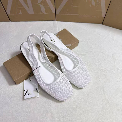 👡🌸 Dámské pletené sandály s otevřenou patou – Elegantní pletená textura, která okamžitě dodá francouzský šik a uvolněnou eleganci ✨