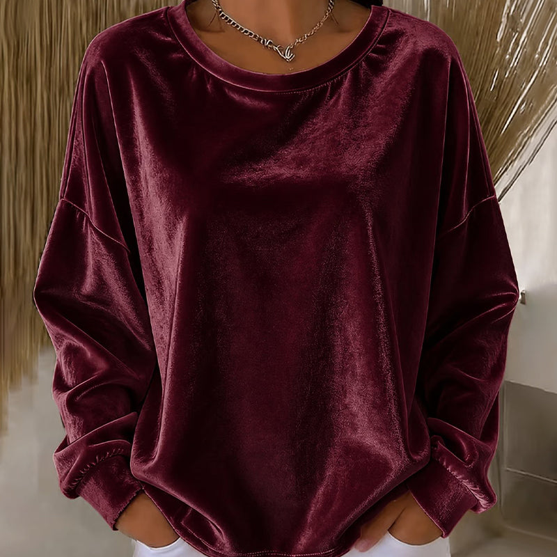 🔥 -50 % de réduction ! ✔️ Doux et pratique | Haut décontracté à manches longues col rond pour femme 🌿