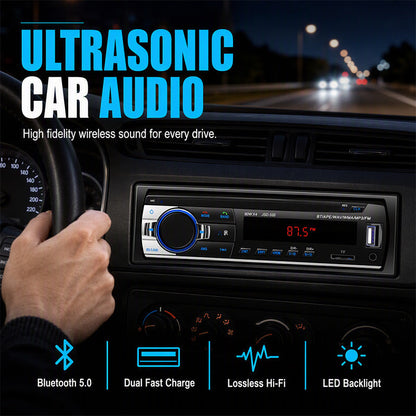 🚗📞 Autorádio s technologií Bluetooth 5.0 – Hlasité volání a nabíjení přes dva USB porty v autě
