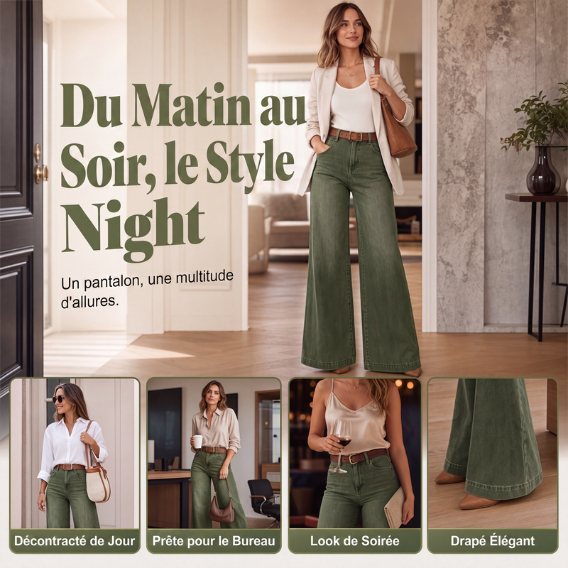 💖Soldes ! Prix cassés💖Jean à jambes larges effet allongeant les jambes