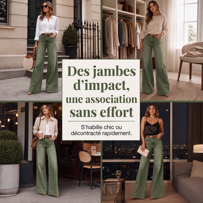 💖Soldes ! Prix cassés💖Jean à jambes larges effet allongeant les jambes