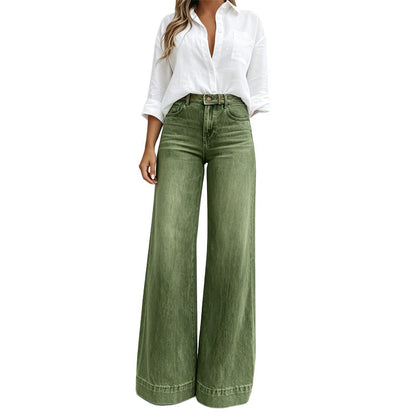 💖Soldes ! Prix cassés💖Jean à jambes larges effet allongeant les jambes