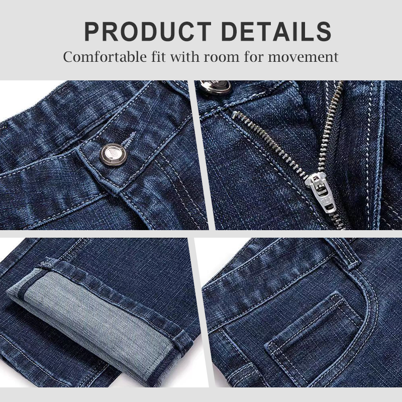 👖 Jean droit doublé chaud pour homme, confortable pour l’hiver ❄️