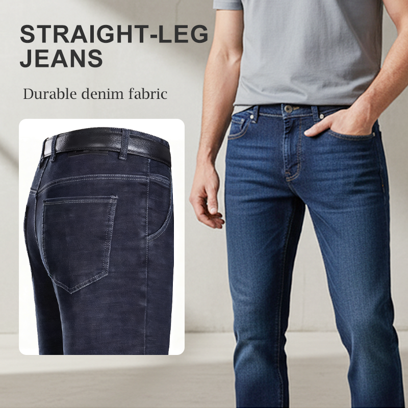 👖 Jean droit doublé chaud pour homme, confortable pour l’hiver ❄️