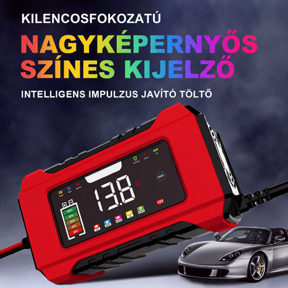 🔋Inteligentní nabíječka autobaterií 12 V, 6 A s LCD displejem – Bezpečné nabíjení pro osobní automobily a motocykly