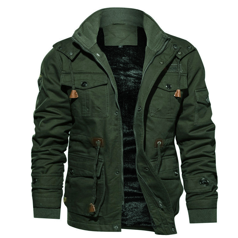 💖Soldes ! Prix cassés💖Veste d'hiver thermique pour hommes avec capuche amovible
