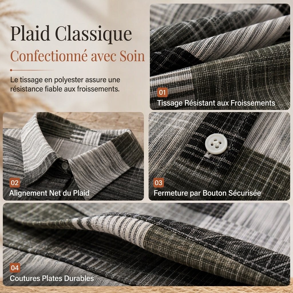 👔 Chemise à manches longues à carreaux, coupe ample décontractée, grande taille anti-UV pour printemps et automne ✨