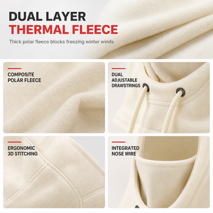 ❄️ Offre Limitée -50% ✨ Cagoule Thermique Polaire Double Épaisseur — Anti-Buée & Coupe-Vent ⛷️
