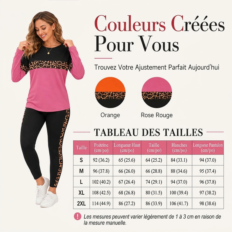 ⏳ Liquidation totale ! Ensemble 2 pièces décontracté pour femme à imprimé léopard 🐆
