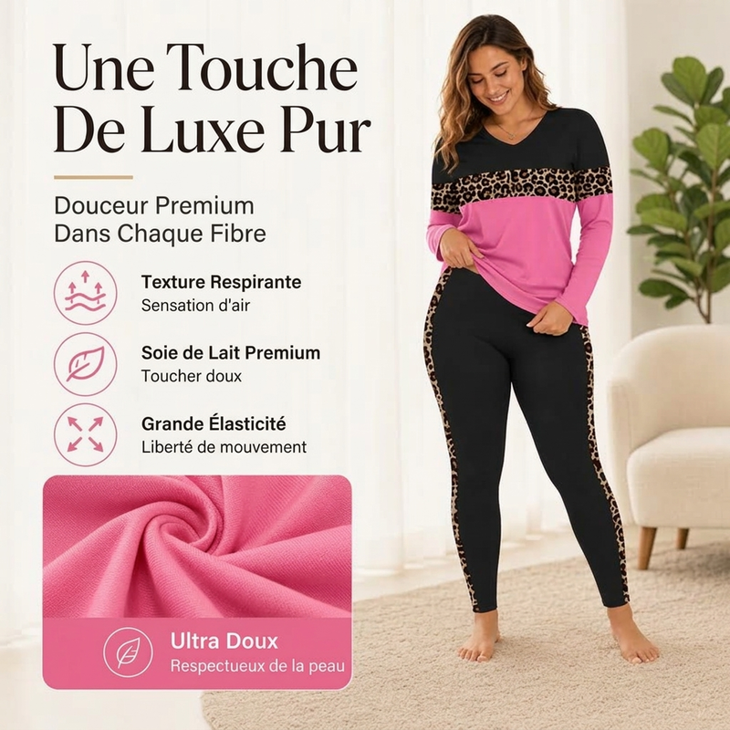 ⏳ Liquidation totale ! Ensemble 2 pièces décontracté pour femme à imprimé léopard 🐆