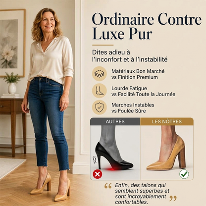 ⏳Liquidation totale⏳Escarpins femme à talons hairs épais et bout pointu élégants