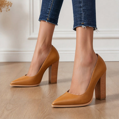 ⏳Liquidation totale⏳Escarpins femme à talons hairs épais et bout pointu élégants