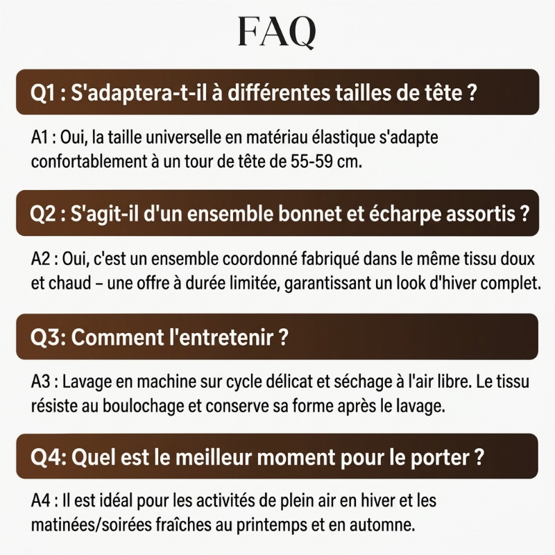 Ensemble chaud d'hiver : écharpe et bonnet en peluche épaisse