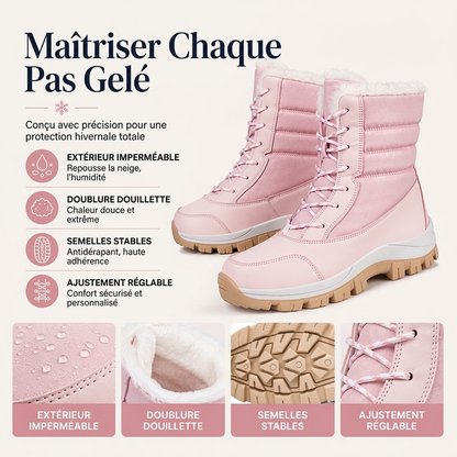 🥳💞 +26 000 vendues🔥👢Bottes de neige mi-mollet imperméables à doublure pelucheuse pour femmes🎁