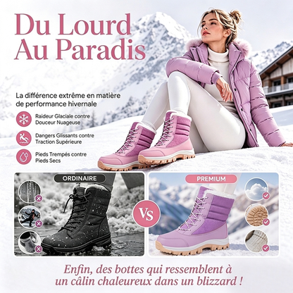 🥳💞 +26 000 vendues🔥👢Bottes de neige mi-mollet imperméables à doublure pelucheuse pour femmes🎁