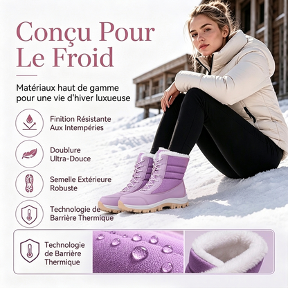 🥳💞 +26 000 vendues🔥👢Bottes de neige mi-mollet imperméables à doublure pelucheuse pour femmes🎁