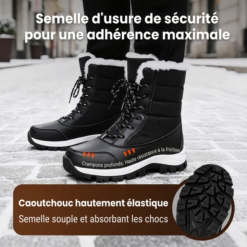 🥳💞 +26 000 vendues🔥👢Bottes de neige mi-mollet imperméables à doublure pelucheuse pour femmes🎁