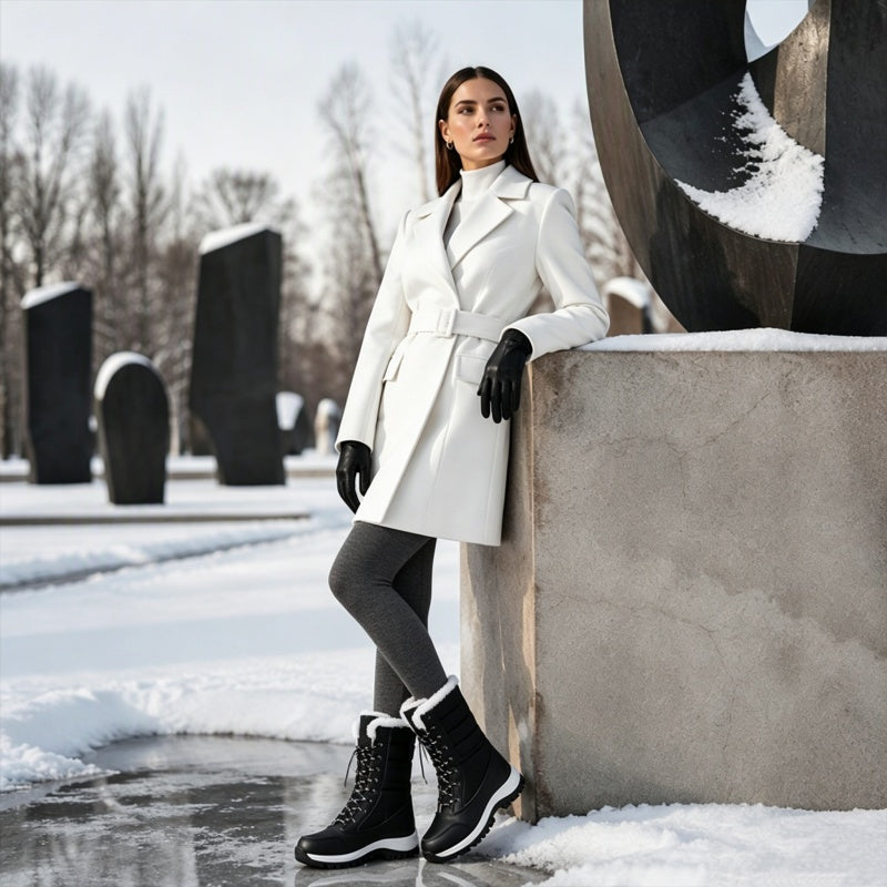 🥳💞 +26 000 vendues🔥👢Bottes de neige mi-mollet imperméables à doublure pelucheuse pour femmes🎁