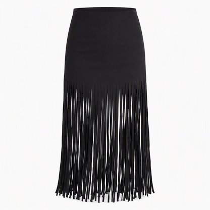 Jupe élastique à franges pour femmes, jupe polyvalente et tendance pour le printemps et l'automne