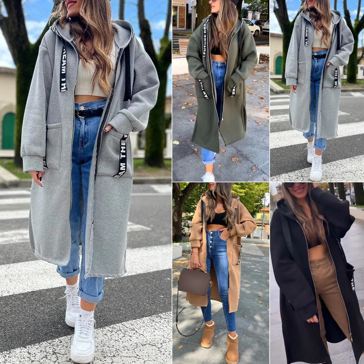 ✨ Sweat long à capuche pour femme, confortable et tendance 🧶