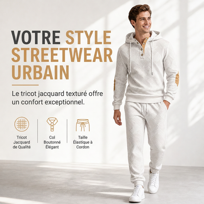 🍂 Ensemble homme 2 pièces : sweat à capuche et pantalon, style décontracté automne-hiver ✨