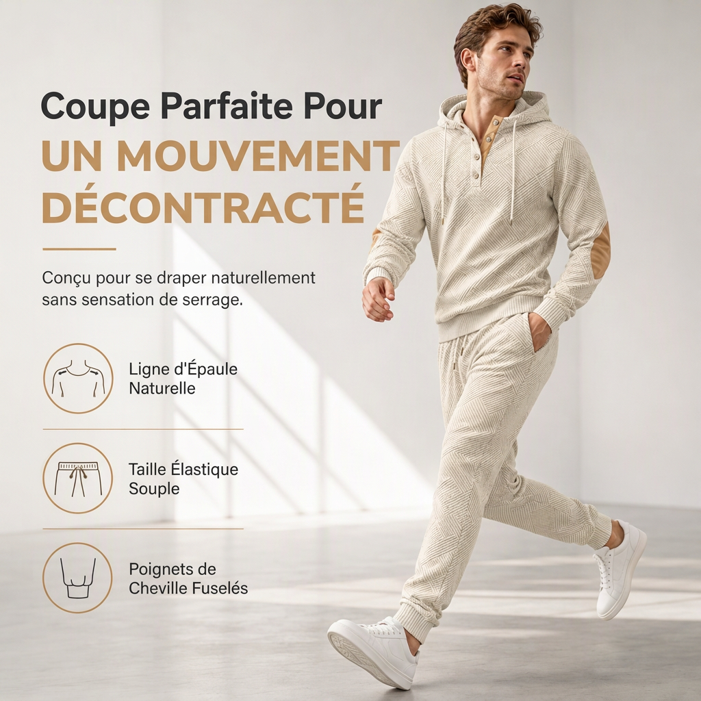 🍂 Ensemble homme 2 pièces : sweat à capuche et pantalon, style décontracté automne-hiver ✨