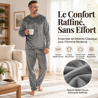 🧸 Ensemble Pyjama Velours Thermique Confortable pour Homme, doux et chaud ✨