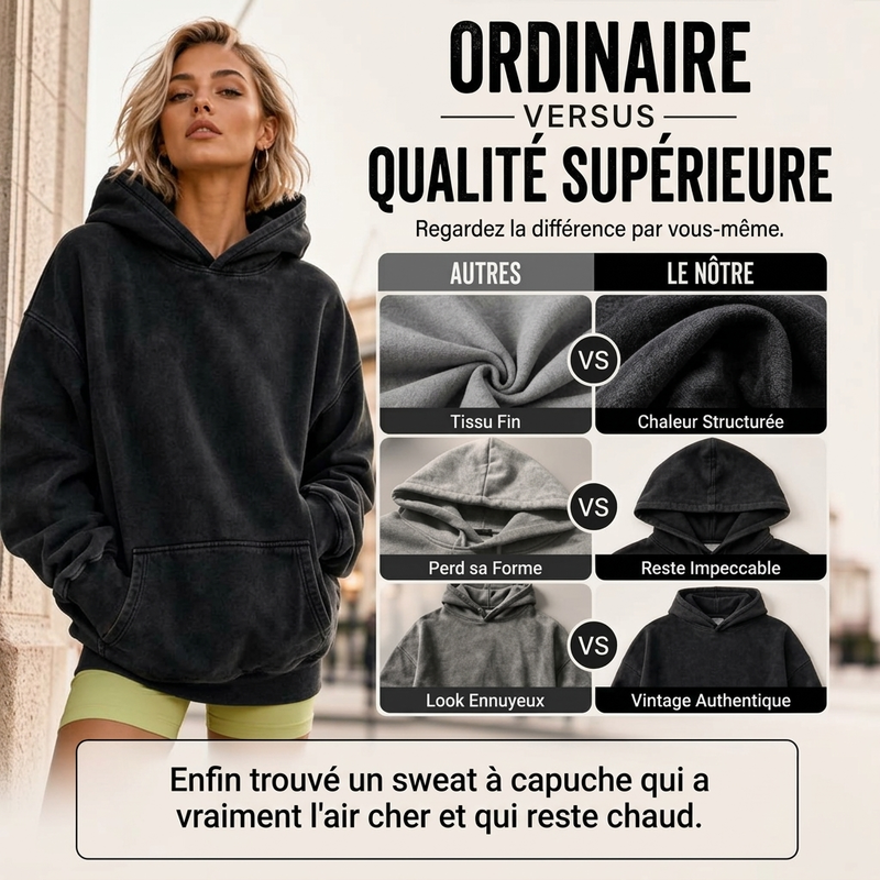 🧶 Sweat à capuche ample unisexe, confortable et tendance ✨