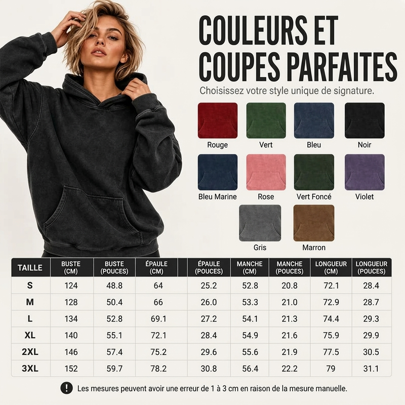 🧶 Sweat à capuche ample unisexe, confortable et tendance ✨