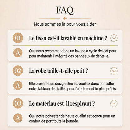 Robe moulante à manches longues pour femme avec col revers et incrustations de dentelle