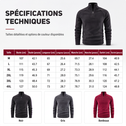 💖Soldes ! Prix cassés💖Sweat chaud pour homme en polaire avec col montant