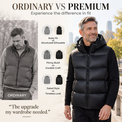 💖Soldes ! Prix cassés💖Gilet thermique léger à capuche pour homme