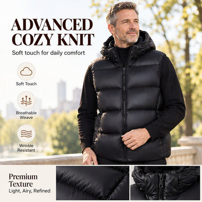 💖Soldes ! Prix cassés💖Gilet thermique léger à capuche pour homme