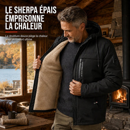 Manteau d'automne-printemps ample à doublure pelucheuse rétro américaine pour homme