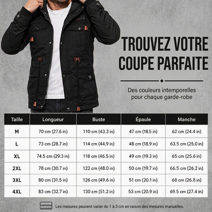 💖Soldes ! Prix cassés💖Veste d'hiver thermique pour hommes avec capuche amovible