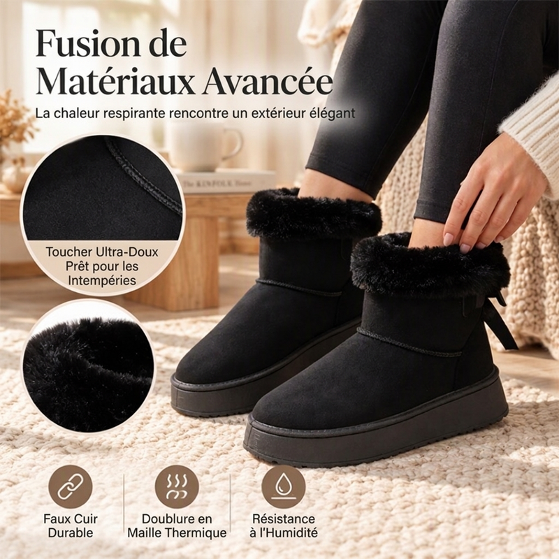 ❄️ Bottes de neige mi-mollet à plateforme pour femme, stylées et chaudes ✨