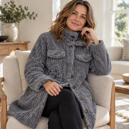 Manteau thermique douillet mi-long d'hiver pour femme