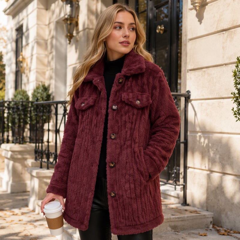 Manteau thermique douillet mi-long d'hiver pour femme