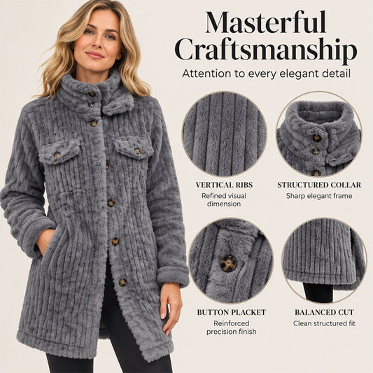 Manteau thermique douillet mi-long d'hiver pour femme