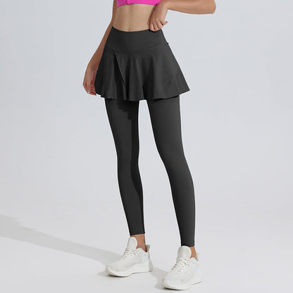 Legging taille haute pour femme avec jupe