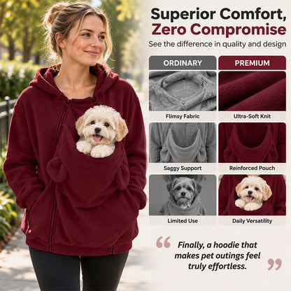 ✨Stock limité, ne passez pas à côté !🎉Sweat à capuche avec poche « kangourou » pour transporter votre animal de compagnie