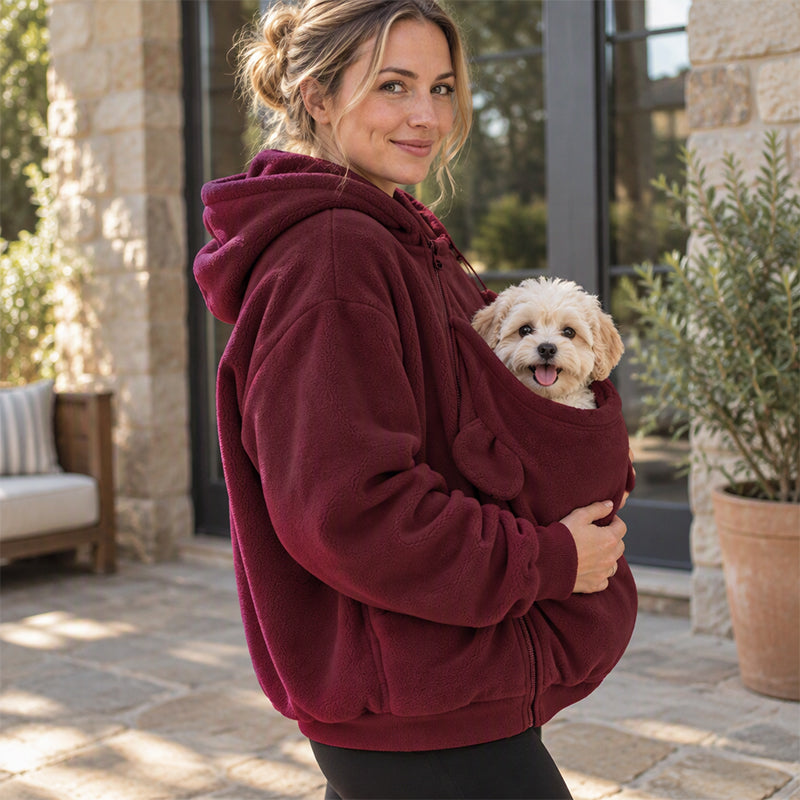 ✨Stock limité, ne passez pas à côté !🎉Sweat à capuche avec poche « kangourou » pour transporter votre animal de compagnie