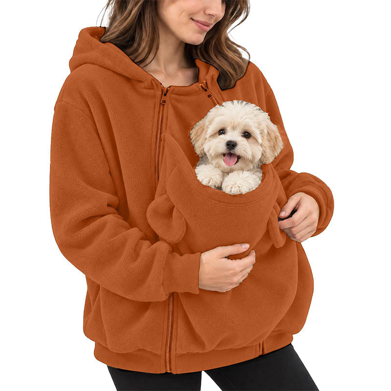 ✨Stock limité, ne passez pas à côté !🎉Sweat à capuche avec poche « kangourou » pour transporter votre animal de compagnie
