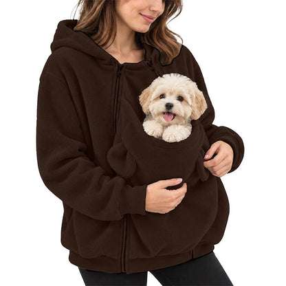 ✨Stock limité, ne passez pas à côté !🎉Sweat à capuche avec poche « kangourou » pour transporter votre animal de compagnie