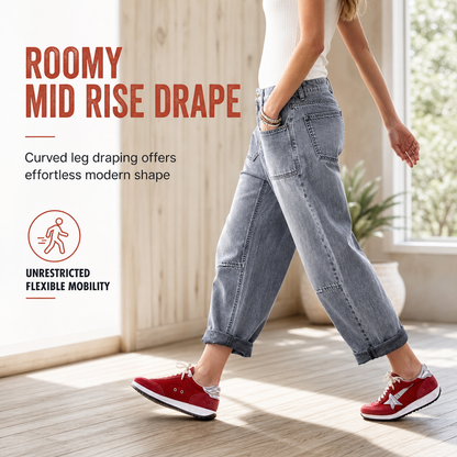 Jeans extensibles pour femmes grandes tailles, taille mi-haute, pantalons en jean à jambe barrée courte avec ourlet retroussé et poches plaquées cousues