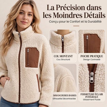 💖Soldes ! Prix cassés💖Veste d'hiver en peluche sherpa zippée pour femme
