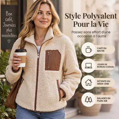 💖Soldes ! Prix cassés💖Veste d'hiver en peluche sherpa zippée pour femme