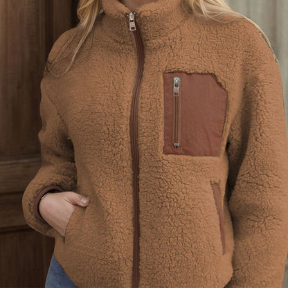 💖Soldes ! Prix cassés💖Veste d'hiver en peluche sherpa zippée pour femme