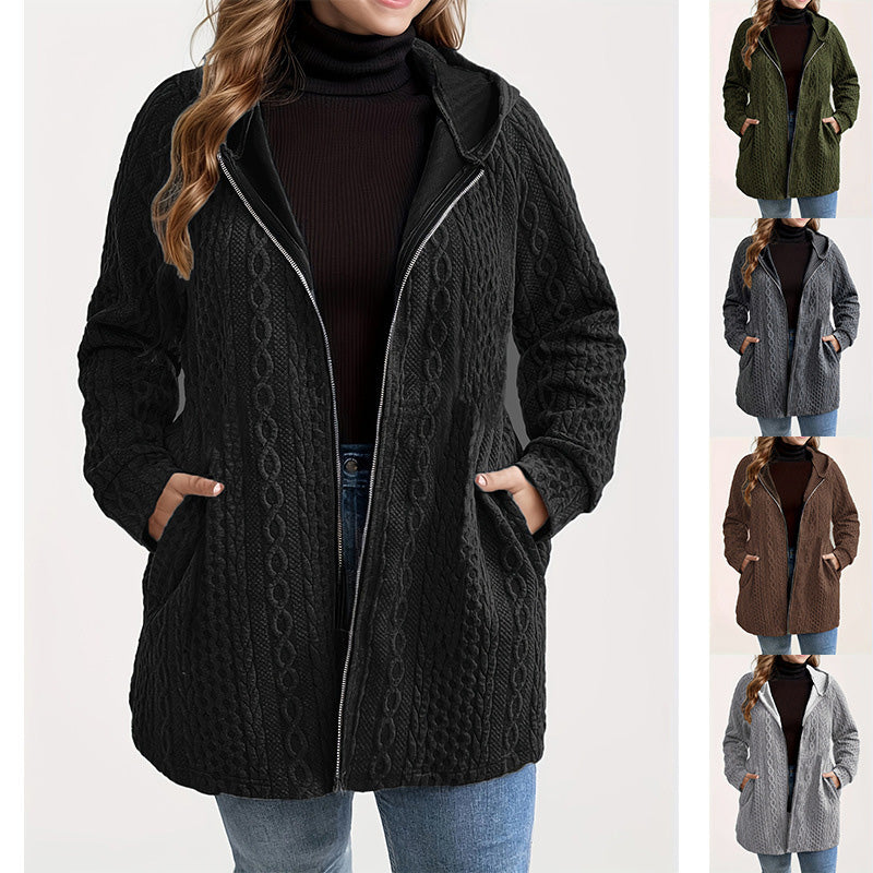 📢Livraison gratuite 📢50% DE RÉDUCTION ! ⏳⏰ Veste Ample à Capuche avec Tissage Texturé – Confort Ultra-Doux, Coupe Flatteuse & Style Élégant en 5 Couleurs ⚡